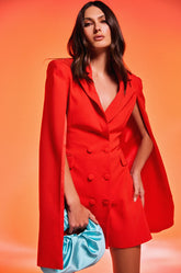 A LA MODE MINI BLAZER DRESS IN RED