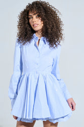 THE IT GIRL MINI DRESS IN STRIPED POPLIN