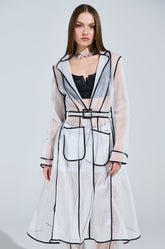 ONE TO WATCH MESH TRENCH IN WHITE