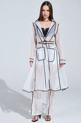 ONE TO WATCH MESH TRENCH IN WHITE