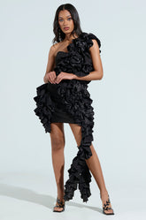 STAR OF THE SHOW RUFFLE MINI DRESS