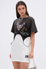 QUIT STARING GRAPHIC TSHIRT DRESS