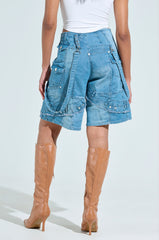 GRAB ME CLOSER DENIM BERMUDA SHORT