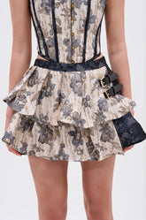 WON'T STOP MOVING BROCADE MINI SKIRT
