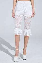 GIRLY POP LACE CAPRI LEGGING