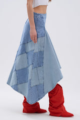 ALL WE NEED IS LOVE DENIM MIDI SKIRT