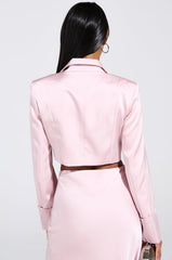 SOFIA CROPPED SATIN BLAZER