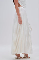 SWEET THING PLEATED SATIN MAXI SKIRT