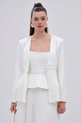 SWEET THING PLEATED SATIN BLAZER