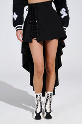 USED TO LOVE YOU SIDE LACE SKIRT IN BLACK