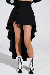 USED TO LOVE YOU SIDE LACE SKIRT IN BLACK