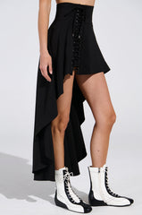 USED TO LOVE YOU SIDE LACE SKIRT IN BLACK