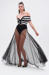 MARA SHEER POLKA DOT MAXI SKIRT