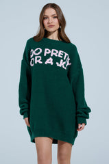 TOO PRETTY PRINTED SWEATER DRESS