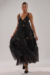 COULDN'T BE ME IF YOU TRIED TIE MAXI DRESS IN BLACK