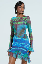 MEMBERS ONLY PRINTED MINI DRESS
