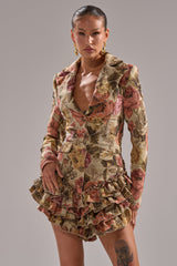 FLORAL HEAVEN TAPESTRY MINI DRESS