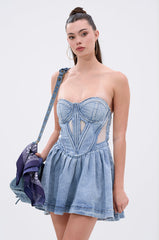 QUEEN OF IT ALL MINI DRESS IN DENIM