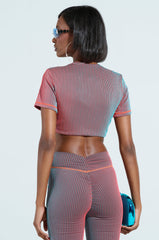 DOUBLE TAKE RIBBED TWISTED CROP TOP