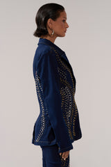 CHEYENNE STUDDED DENIM BLAZER