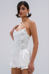 WHITE HOT EMBELLISHED CORSET
