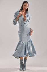 DENIM FOR DAYS MAXI DRESS