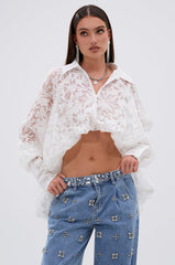 JACKIE RHINESTONE CROP BLOUSE