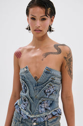 ON POINT PLAID EMBELLISHED CORSET