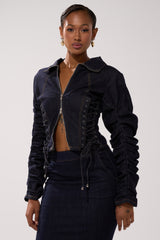 STRICTLY BUSINESS DENIM BLOUSE