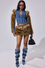 OUT OF THE BLUE FUR MINI SKIRT