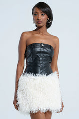 MIGHT DELETE LATER PU FUR MINI DRESS