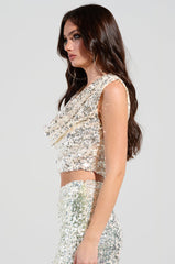 STAR OF THE SHOW SEQUIN CROP TOP