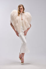 STAR CROSSED LOVER FAUX FUR VEST IN IVORY