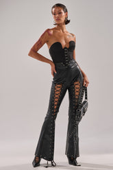 I KNOW THATS RIGHT FLARE FAUX LEATHER PANT