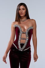 LUXE LIFE CORSET IN BURGUNDY
