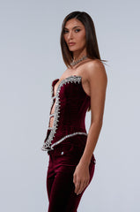 LUXE LIFE CORSET IN BURGUNDY