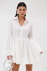 AROUND THE WORLD POPLIN MINI DRESS