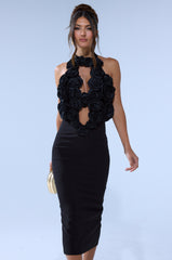 ALWAYS ON THE GUEST LIST MIDI DRESS