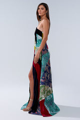 MUSHU MIXED MEDIA MAXI DRESS