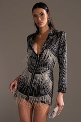 NOT YOUR BABE RHINESTONE BLAZER DRESS