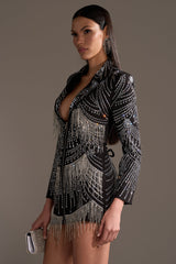 NOT YOUR BABE RHINESTONE BLAZER DRESS