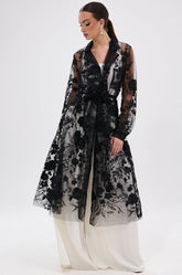 IN BLOOM SHEER TRENCH IN BLACK