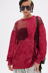 OPEN FOR BUSINESS SWEATSHIRT IN BURGUNDY