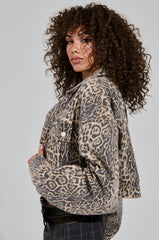 NO CHEATING PRINTED DENIM JACKET