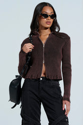 IT'S IN MY NATURE ZIP UP SWEATER