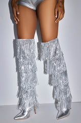 AZALEA WANG ADRIEL SILVER FRINGE BOOT
