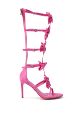 AZALEA WANG AERIN FUCHSIA GLADIATOR BOW SANDAL STILETTO