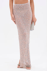 PRETTY LIKE ME RHINESTONE MESH MAXI SKIRT