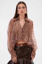 WILD SPIRIT HIGH LOW SHEER BLOUSE