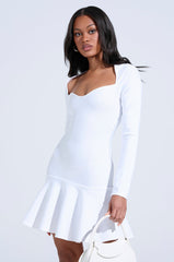 HIGHLY FAVORED BANDAGE MINI DRESS IN WHITE